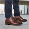 Rieker Laced Plain Toe Shoe - Dark Brown Leather